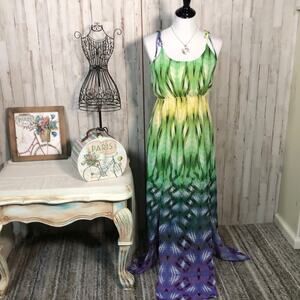 Romeo and Juliet Couture Sheer Lined Maxi Dress Size Medium